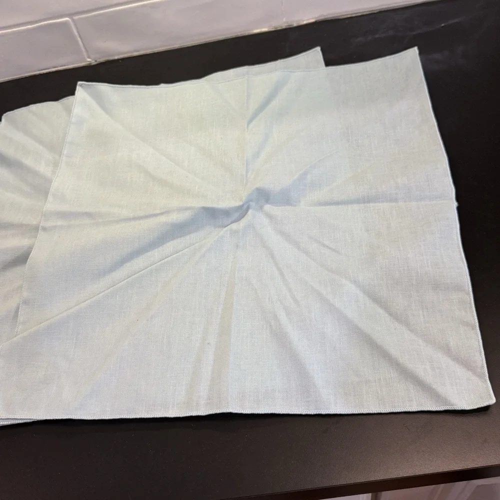 Vintage Cloth Linen Napkins Baby Blue  18